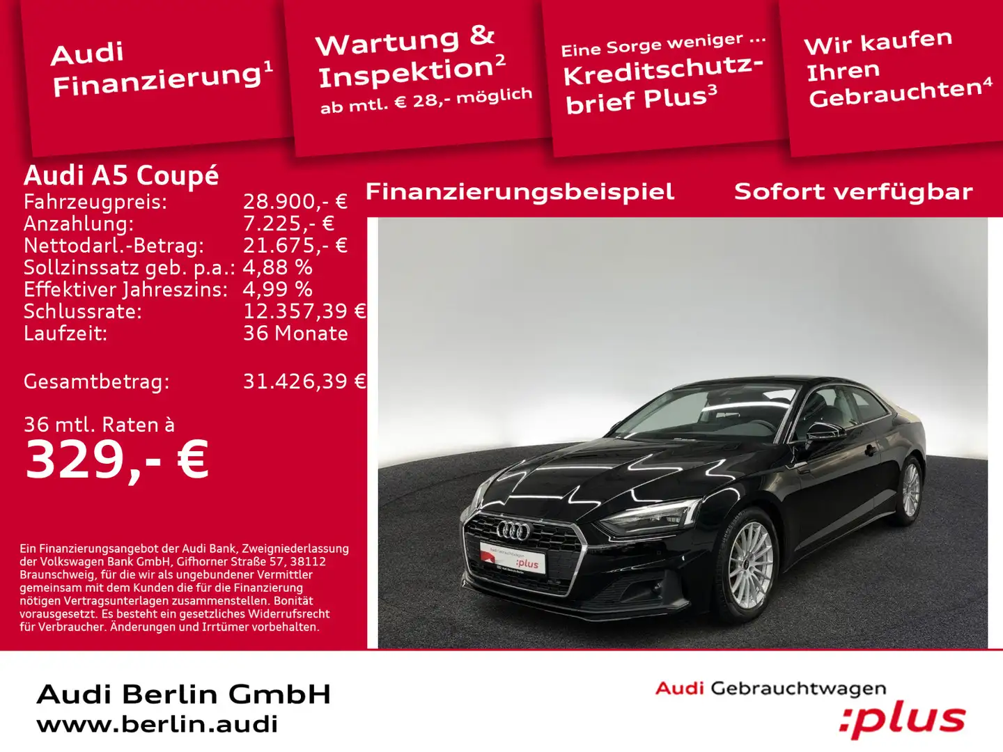 Audi A5 35 TFSI S tr. LED RFK B&O DAB Schwarz - 1