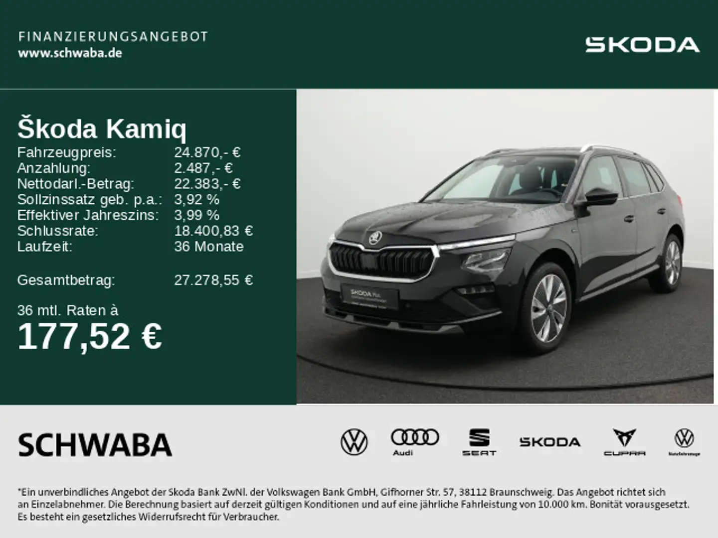 Skoda Kamiq Selection 1.0 TSI DSG LED*VIRTUAL*AHK*17" Noir - 1