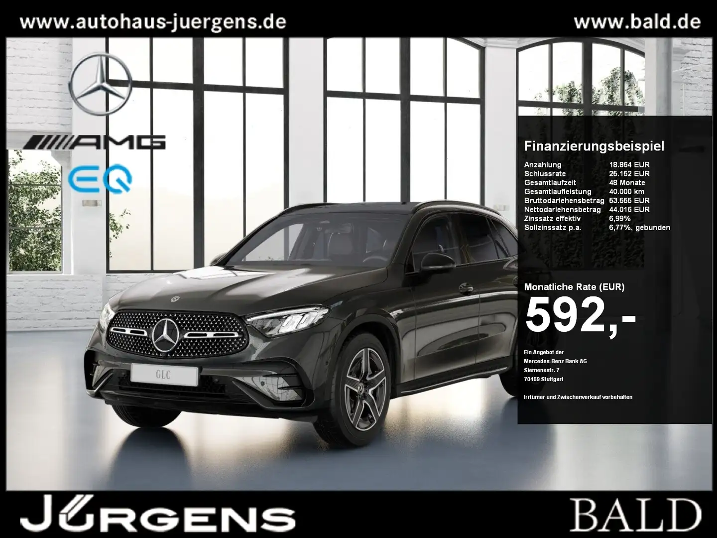 Mercedes-Benz GLC 300 d 4M AMG-Sport/Pano/AHK/Night/Memo/Totw Gris - 1