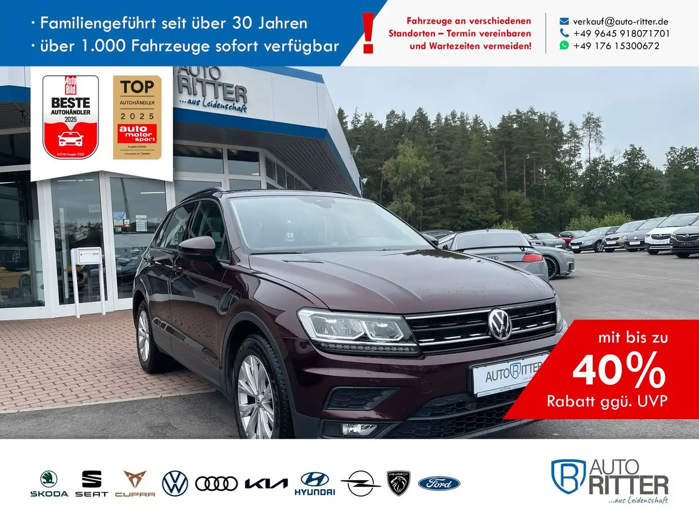 Volkswagen Tiguan 1.4 TSI Trendline SHZ+LED+Navi Rot - 1