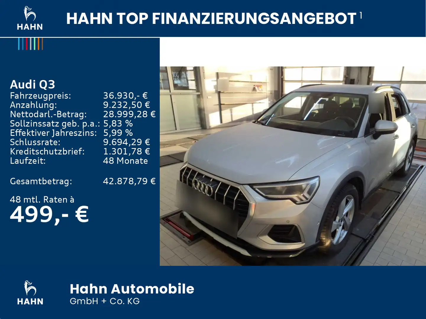 Audi Q3 35TFSI S-tronic advanced LED Navi AHK SHZ APP Silber - 2