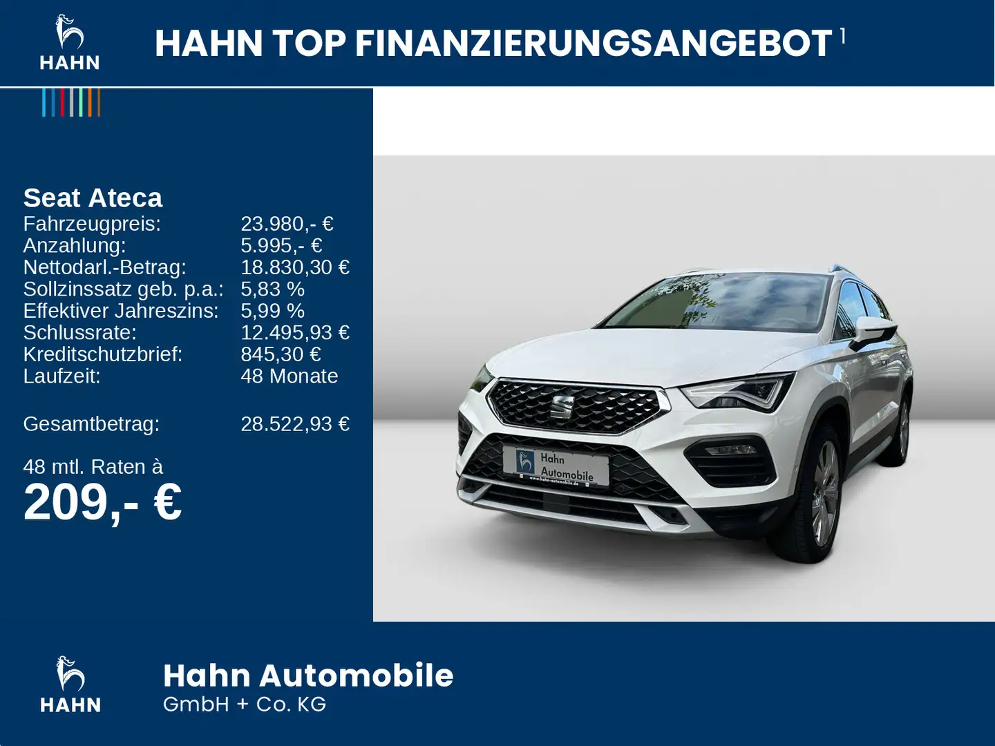 SEAT Ateca 1.5TSI DSG Xperience AHK Cam LED Standheiz Weiß - 2