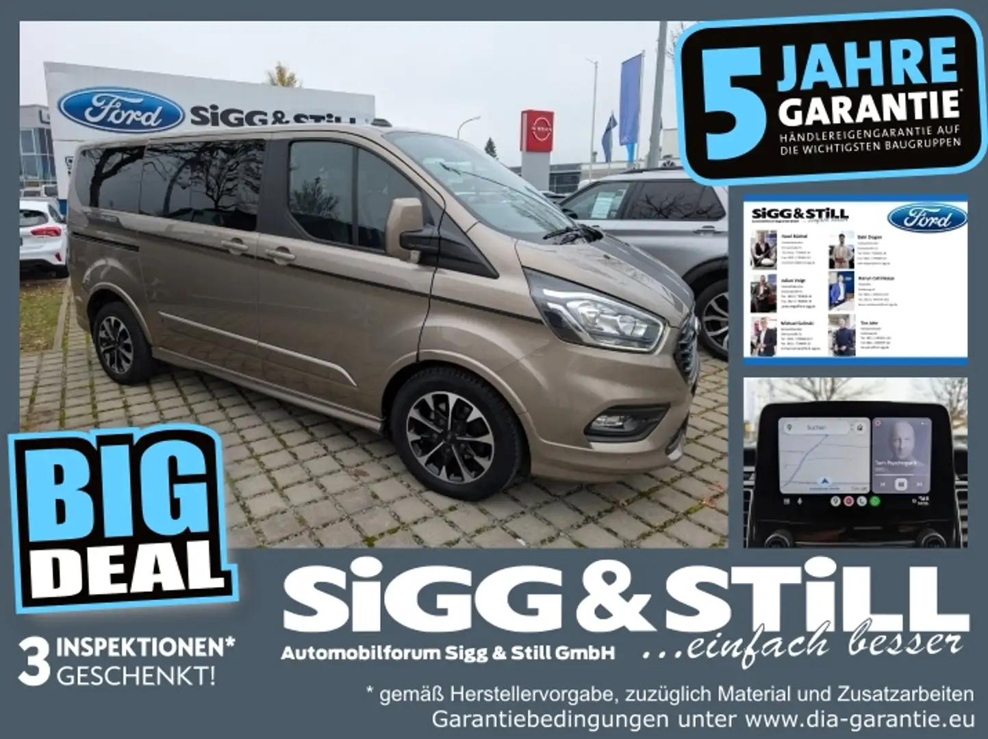 Ford Tourneo Custom 320 L1 Sport 8-SI*NAV*SHZ*CAM*STANDH Argento - 1