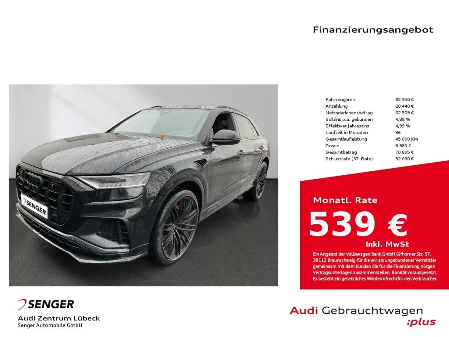 Audi SQ8 4.0TFSI quattro Pano Matrix Standh ABT-Optik Schwarz - 1