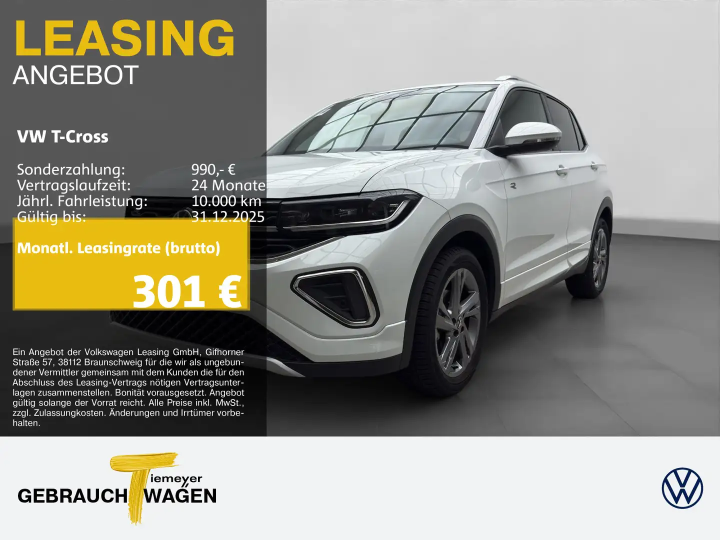 Volkswagen T-Cross 1.5 TSI DSG R-LINE MATRIX NAVI ASSIST AH Weiß - 1