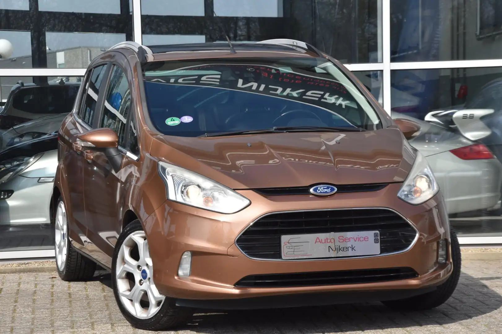 Ford B-Max 1.0 EcoBoost Titanium Airco Leder Pano. dak Trekha Bruin - 1