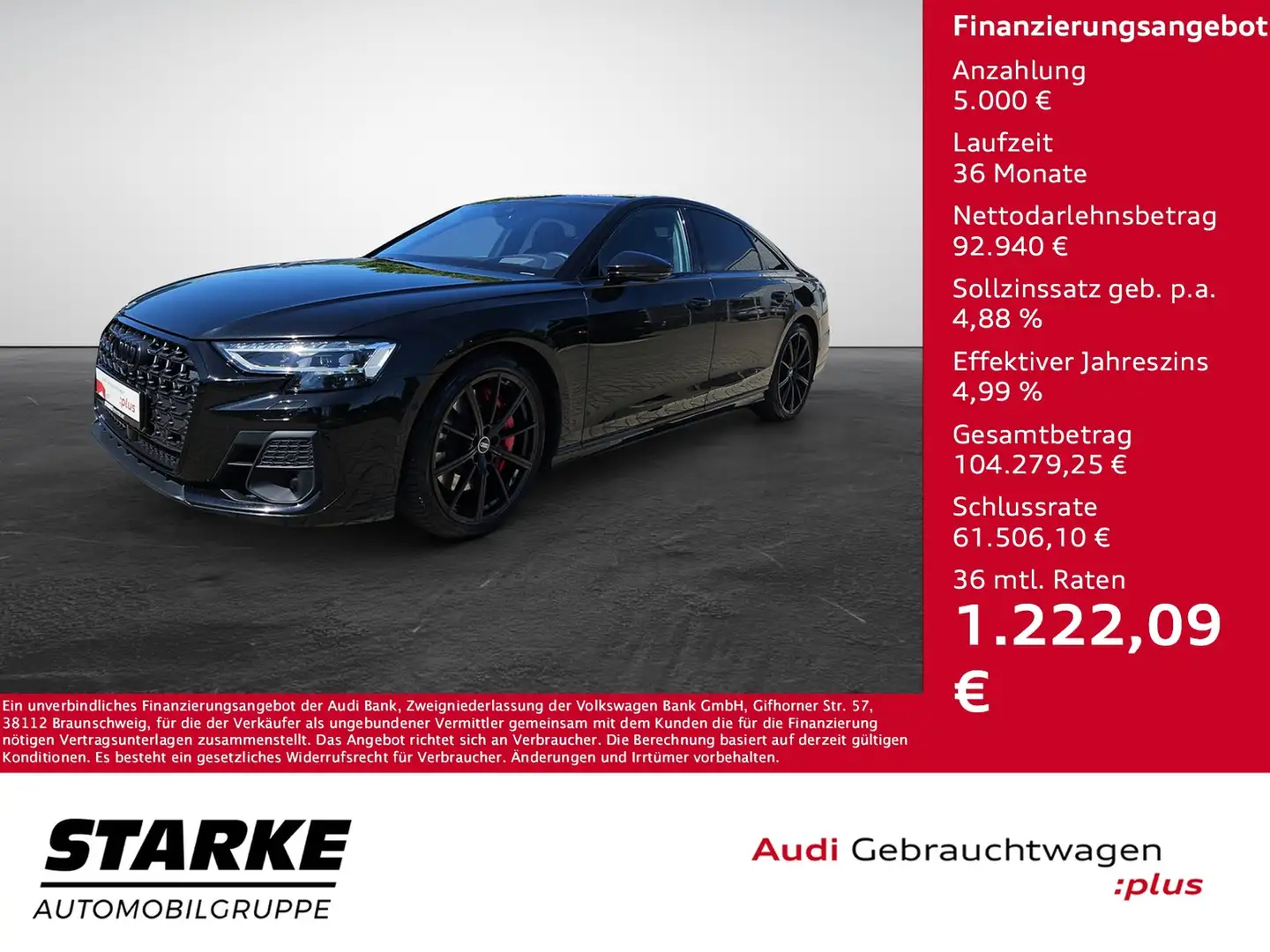 Audi S8 TFSI tiptronic quattro NaviPlus Matrix OLED Hea... Schwarz - 1