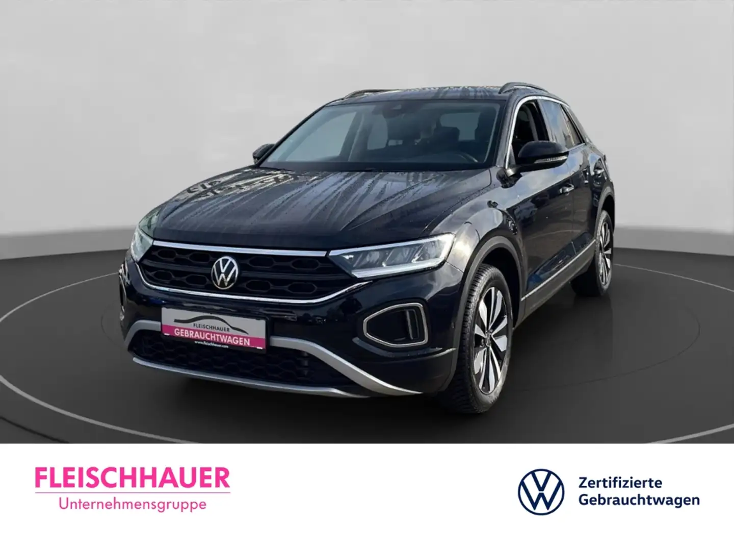 Volkswagen T-Roc 1.0 TSI Goal Navi VC AppConnect TravelAss ACC SHZ Schwarz - 1