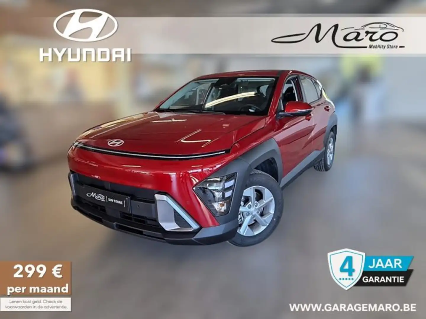 Hyundai KONA 1.6GDi HYBRIDE Techno | GPS, camera,... | Rouge - 1