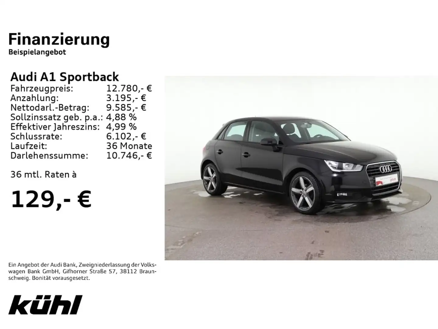 Audi A1 1.0 TFSI Sport Sitzhzg. Schwarz - 2