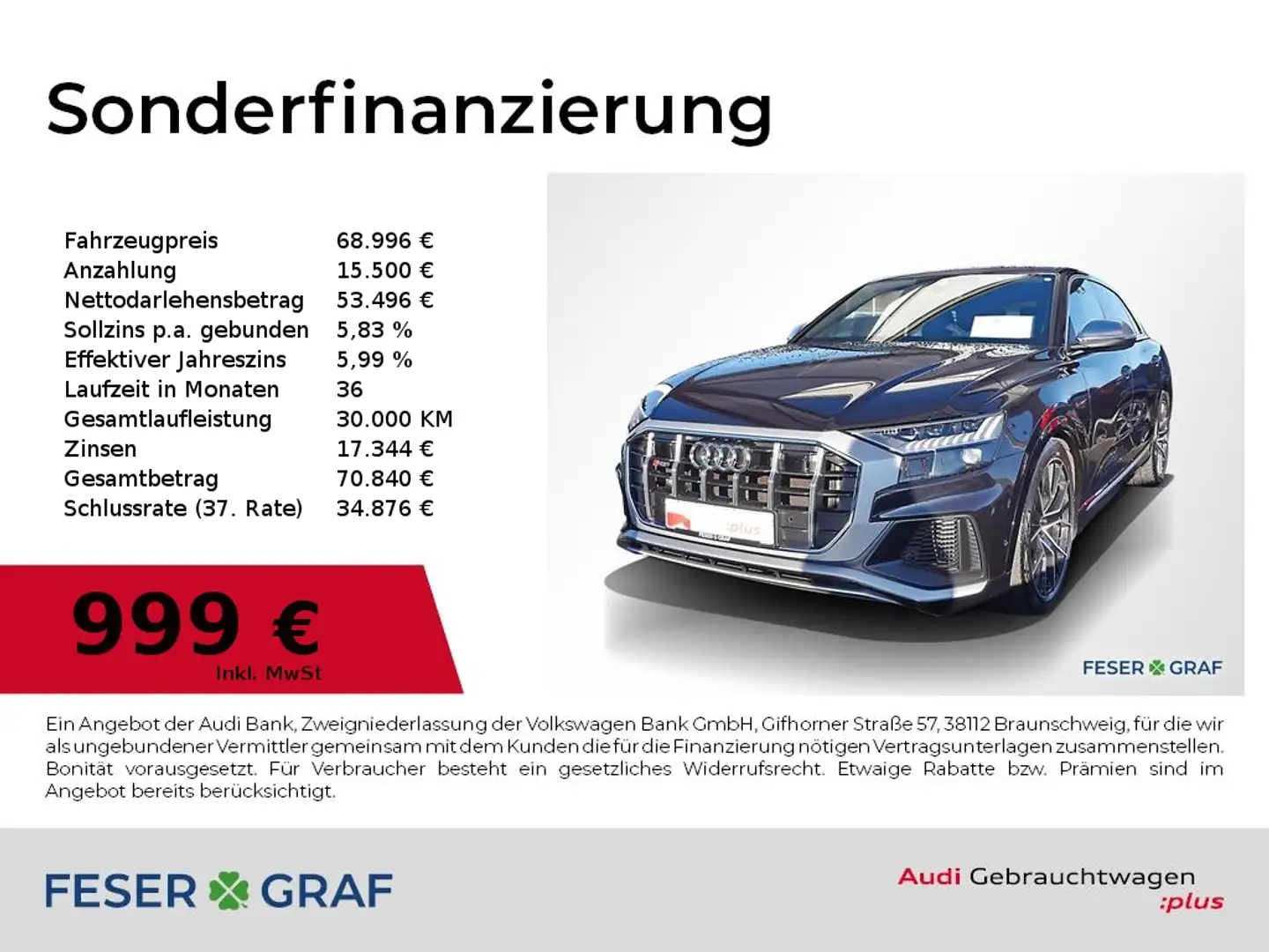 Audi SQ8 TDI Sportsitze+,Matrix,B&O,Allradlenkung,22" Noir - 1