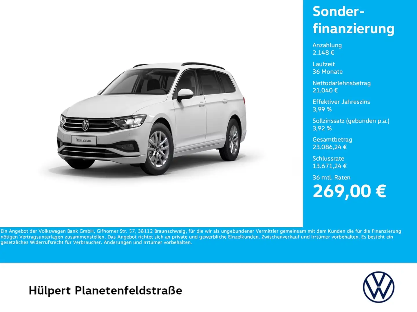 Volkswagen Passat Variant 2.0 BUSINESS AHK ACC NAVI ALU LED Bianco - 1