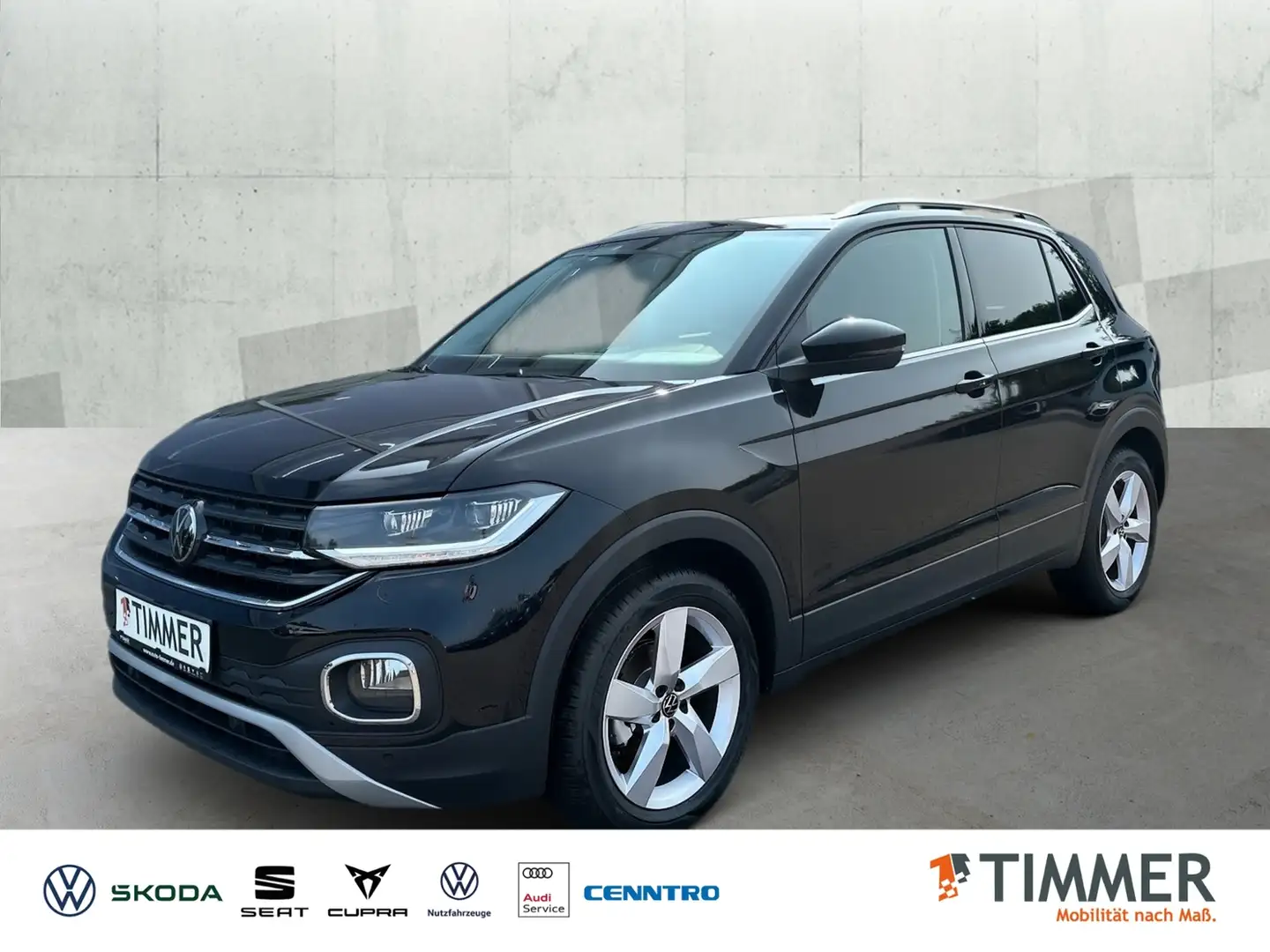 Volkswagen T-Cross 1.0 TSI Style *APP-CON*DSG*RÜCKFAHRKAMERA*SHZ*NAV Schwarz - 1