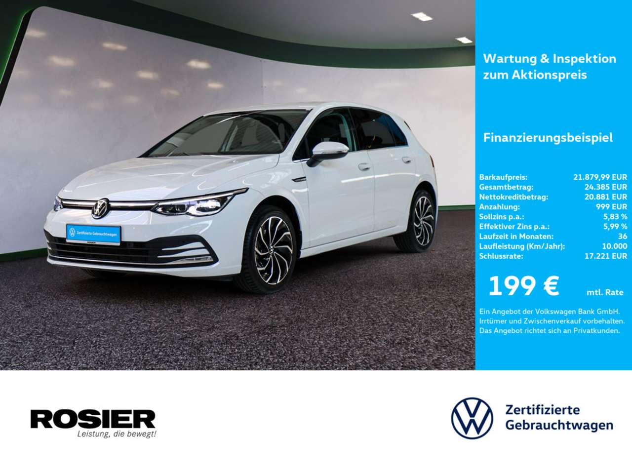 Volkswagen Golf 2024 — VIII 1.5 eTSI DSG Style ACC LED NAVI SHZ