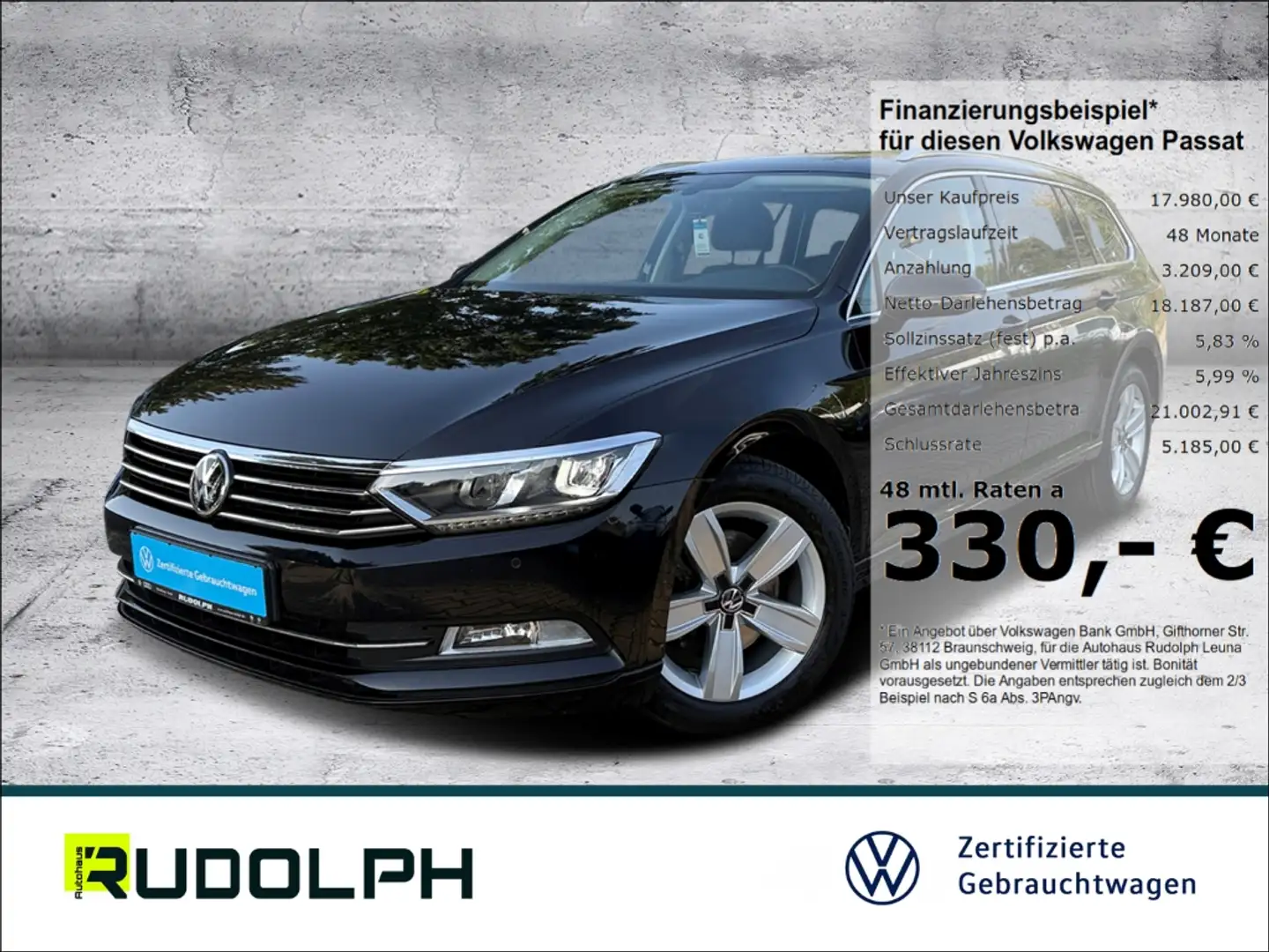Volkswagen Passat Comfortline 2.0 TDI DSG LED Navi SHZ PDC Klima Noir - 1