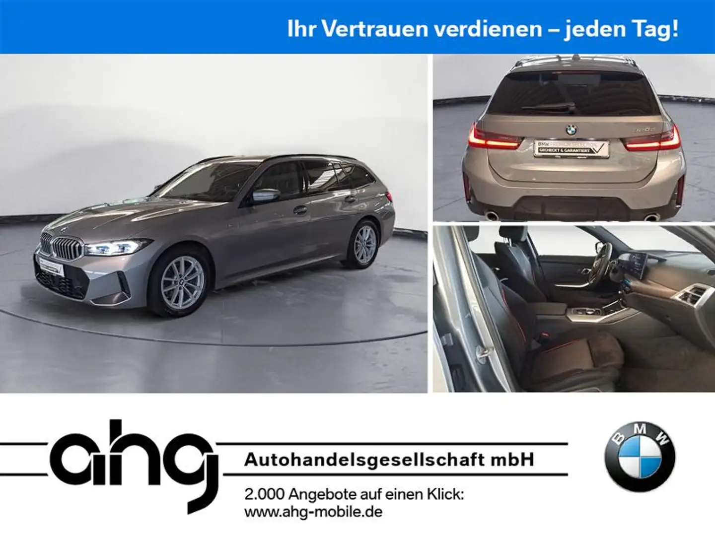BMW 320 d Touring M Sport AHK ACC HEAD UP Navi LCI Gris - 1
