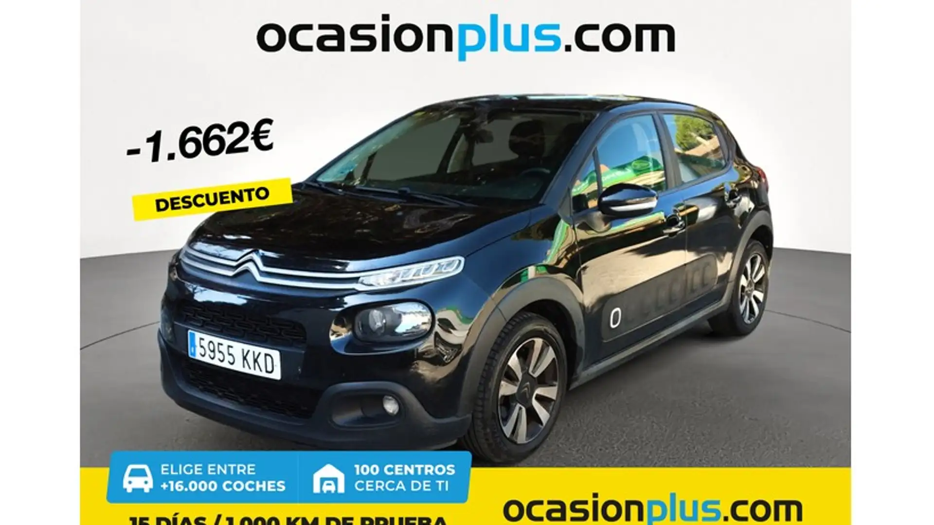 Citroen C3 1.6BlueHDi S&S Feel 75 Zwart - 1