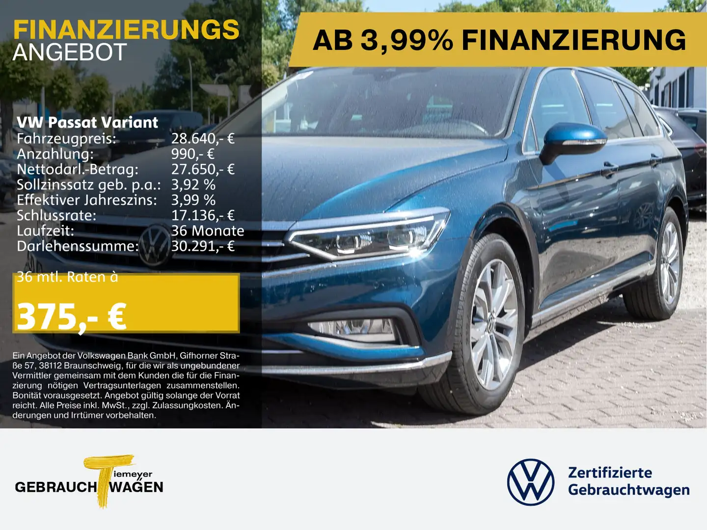 Volkswagen Passat Variant 2.0 TDI DSG ELEGANCE IQ VIRTUAL Blau - 1