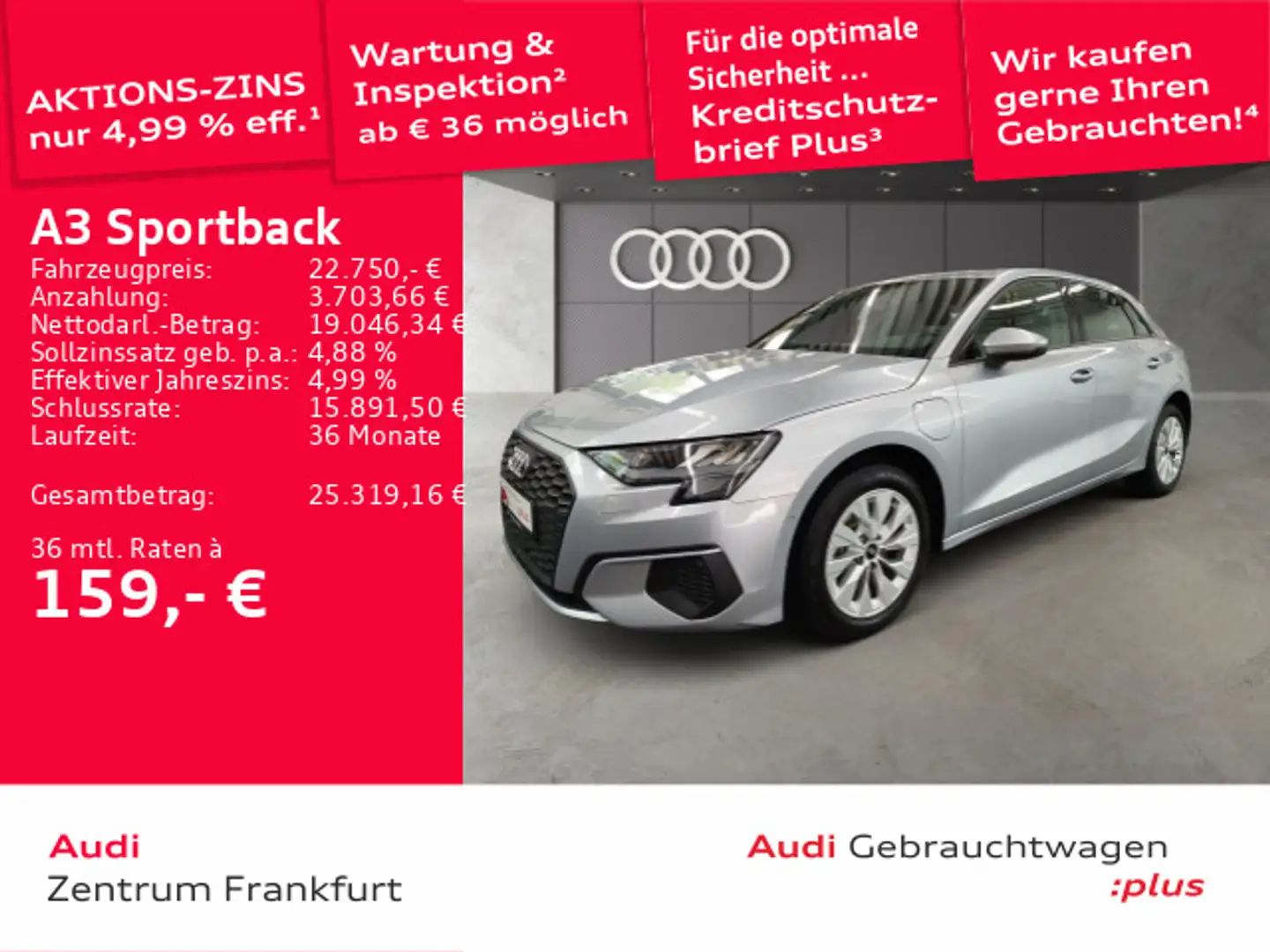 Audi A3 40 TFSI e S tronic LED DAB Tempomat Silber - 1