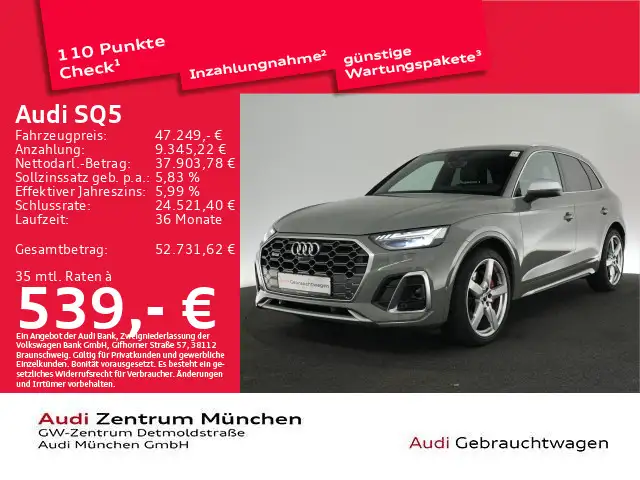 Audi SQ5 TDI qu. StdHzg/B&O/HuD/Matrix/ACC/Virtual+/N