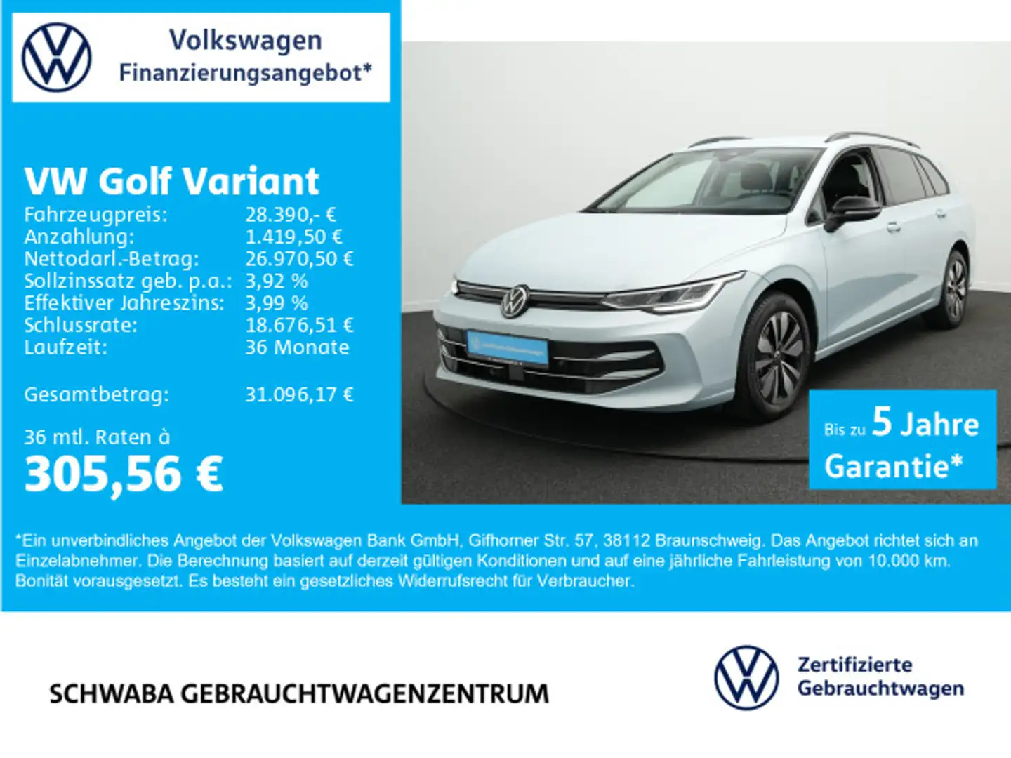 Volkswagen Golf Variant Goal 2.0TDI LED*VIRTUAL*AHK*ACC*16" Bleu - 1