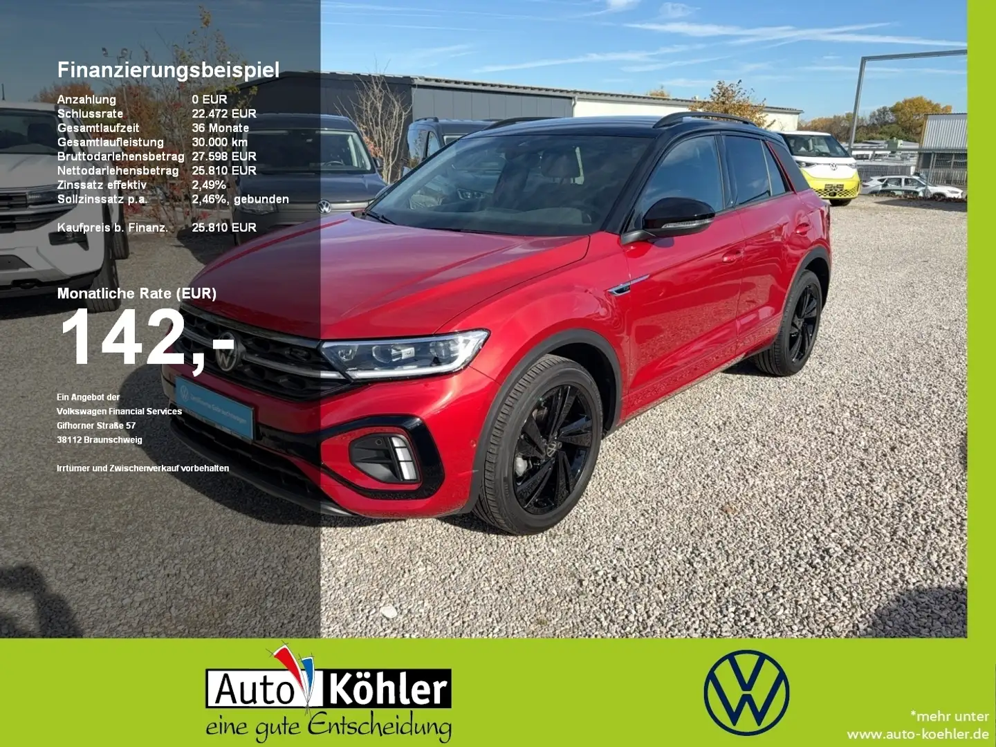 Volkswagen T-Roc R-Line TSi Black+CarPlay+Matrix+ACC+AHK Rot - 1