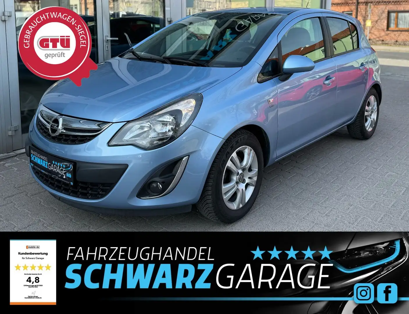 Opel Corsa D Active*LHZ*TÜV-NEU*KLIMA* Azul - 1
