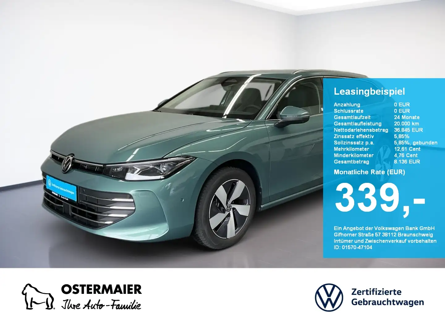 Volkswagen Passat Variant BUSINESS 1.5eTSI 150PS 5J-G MATRIX.STDHZG.360°.HAR Vert - 1