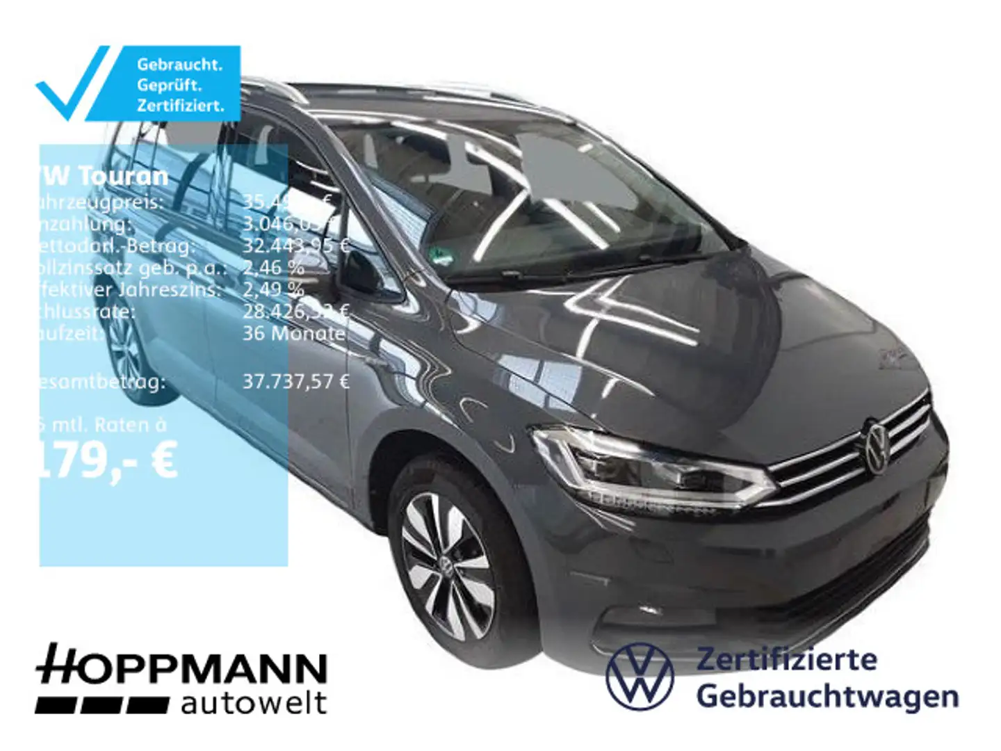 Volkswagen Touran 1.5 TSI DSG AHK 7-Sitze LED Navi Grau - 1