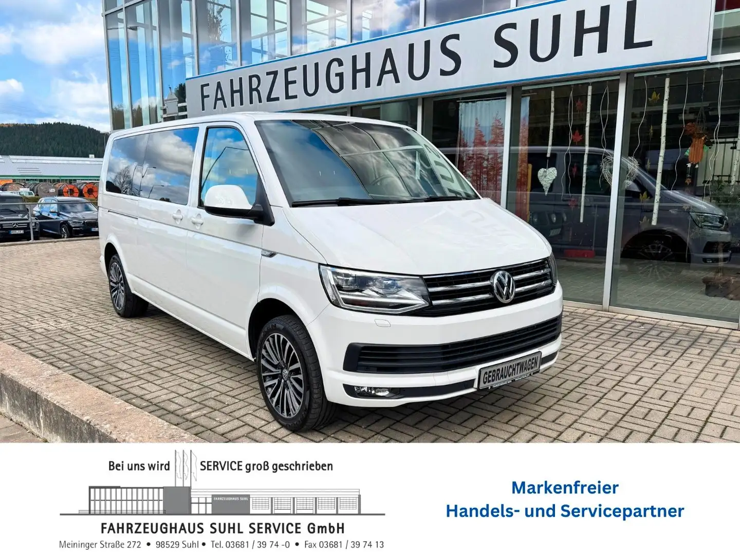 Volkswagen T6 Multivan Lang LR 6. Einzelsitze DSG AHZV Weiß - 1