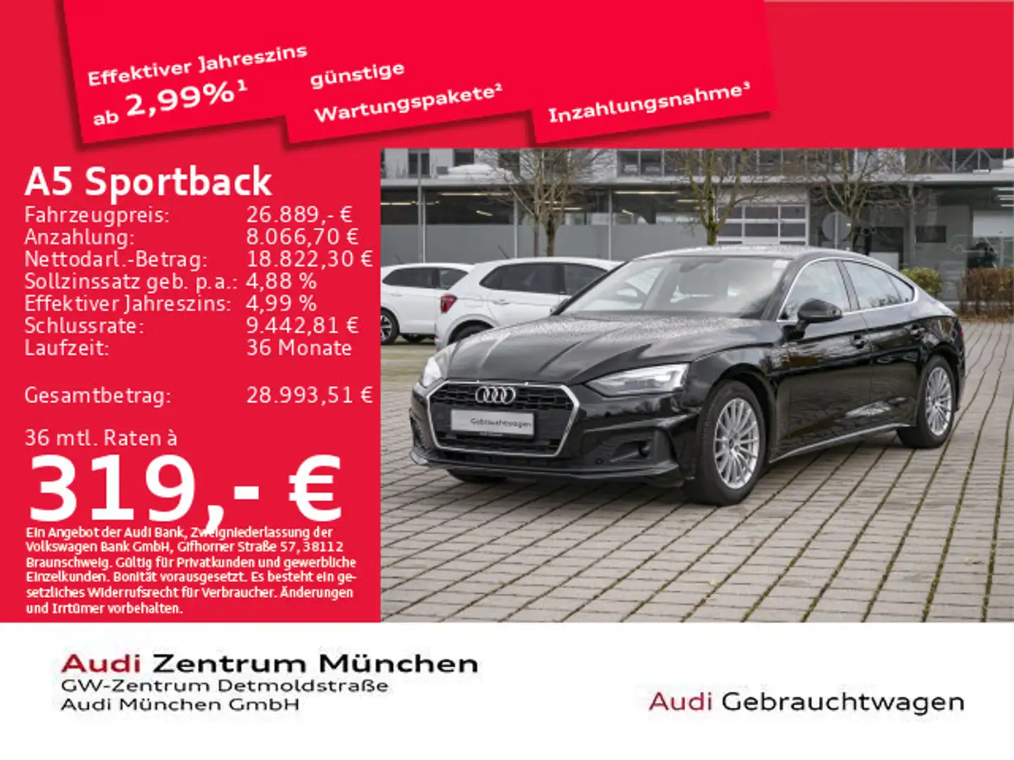 Audi A5 35 TFSI PDC/GRA Schwarz - 1