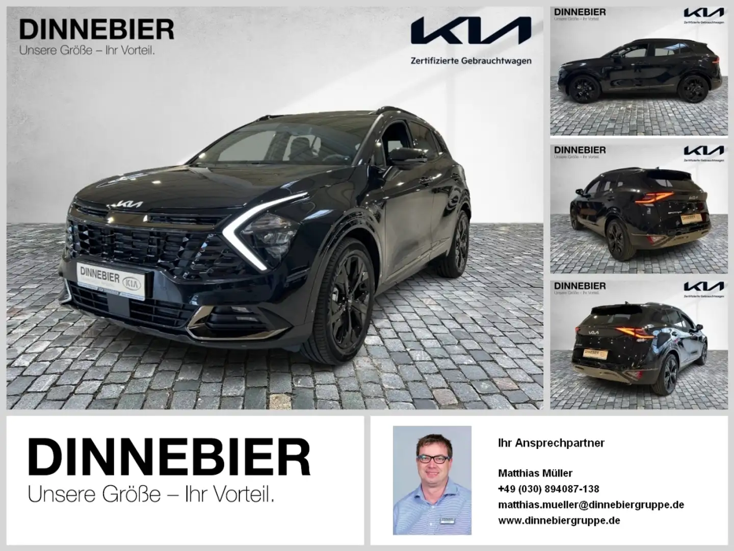 Kia Sportage 1.6T Nightline Edition AWD+LED+Navi Schwarz - 1