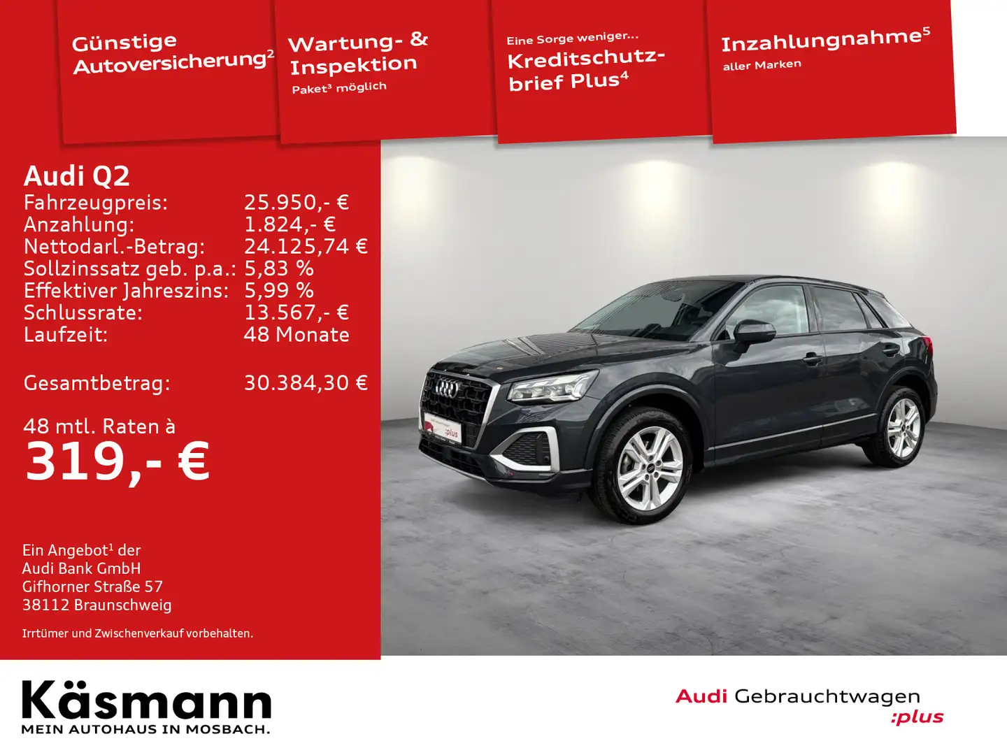 Audi Q2 advanced 35TFSI MATRIX AHK NAV VIRT KAM SHZ Grigio - 1
