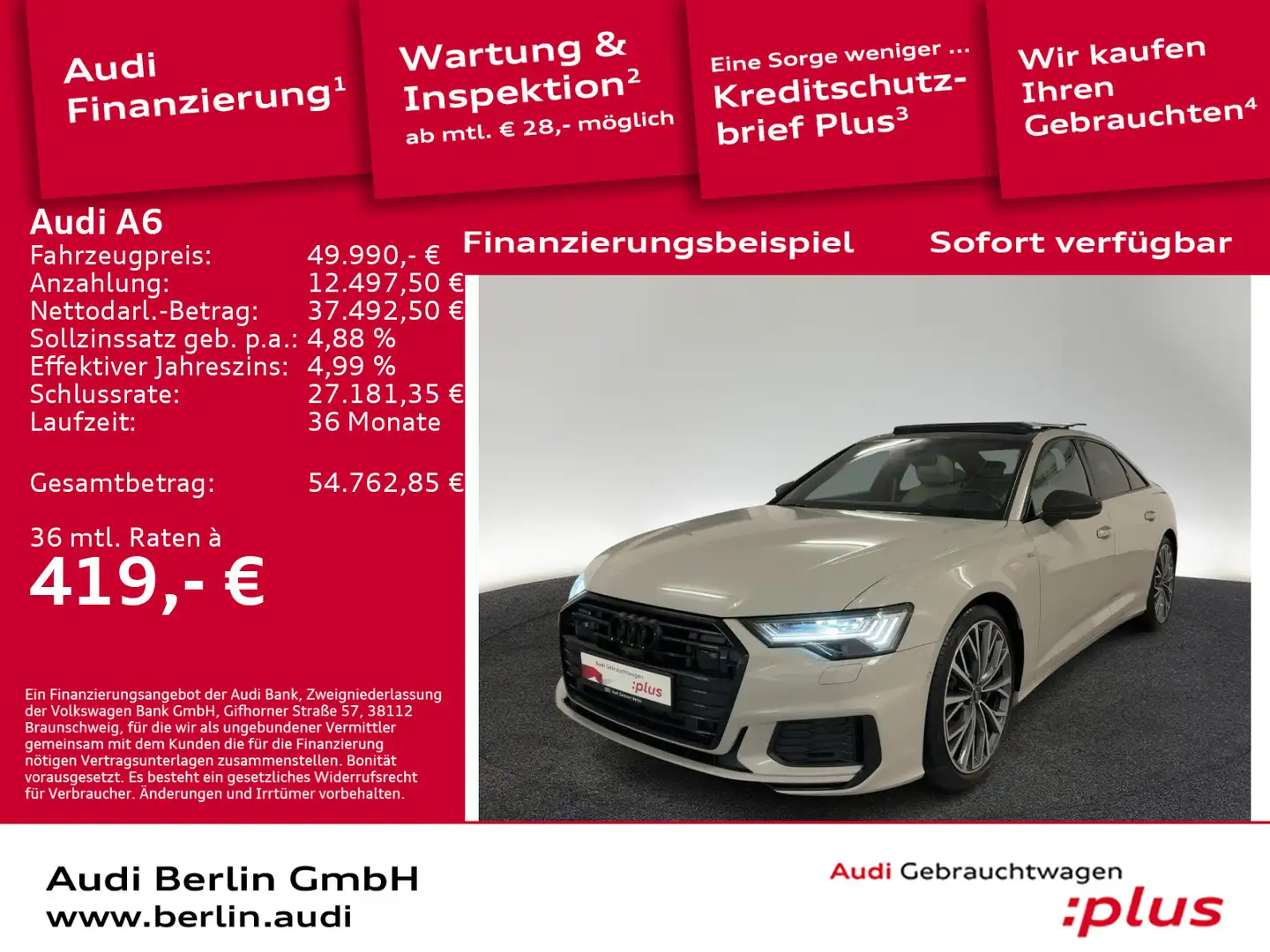 Audi A6 S line 55 TFSI qu. S tr. PDC 360°K NAVI PANO Beige - 1