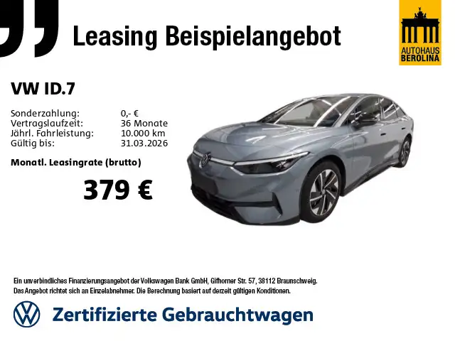 Volkswagen ID.7 Pro *IQ-MATRIX*AHK*360°*WärmeP*ACC*NAV*SHZ*