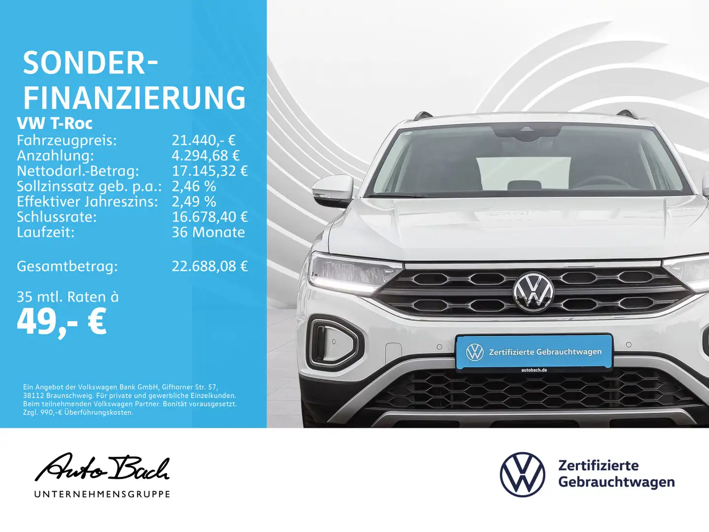 Volkswagen T-Roc 1.0 TSI Life, Navi, LED, App-Connect, Digi Blanco - 2