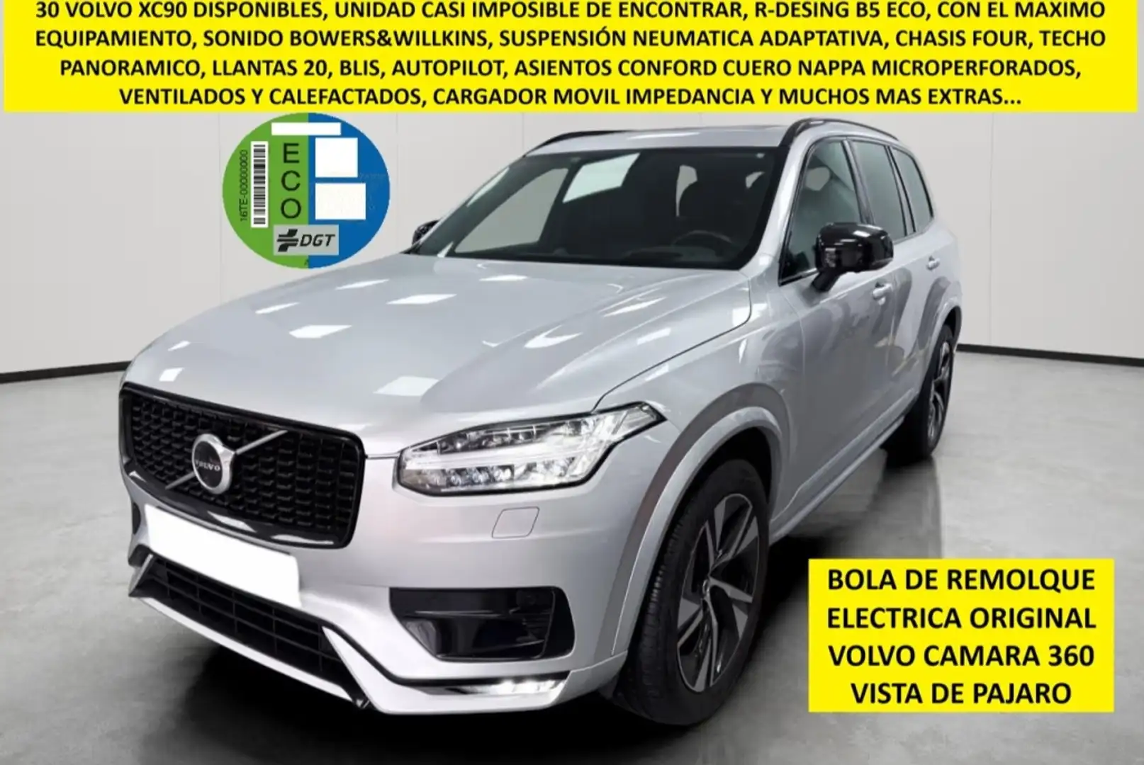 Volvo XC90 B5 R-Design 7pl. AWD Aut. Plateado - 1