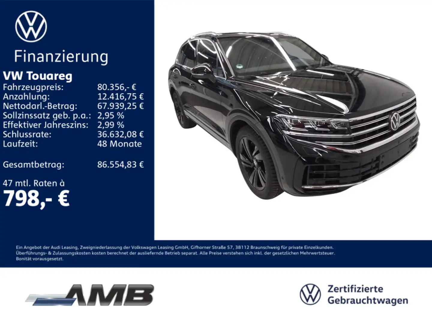 Volkswagen Touareg Elegance eHybrid AHK/Luft/Pano/01.30Gara Noir - 1
