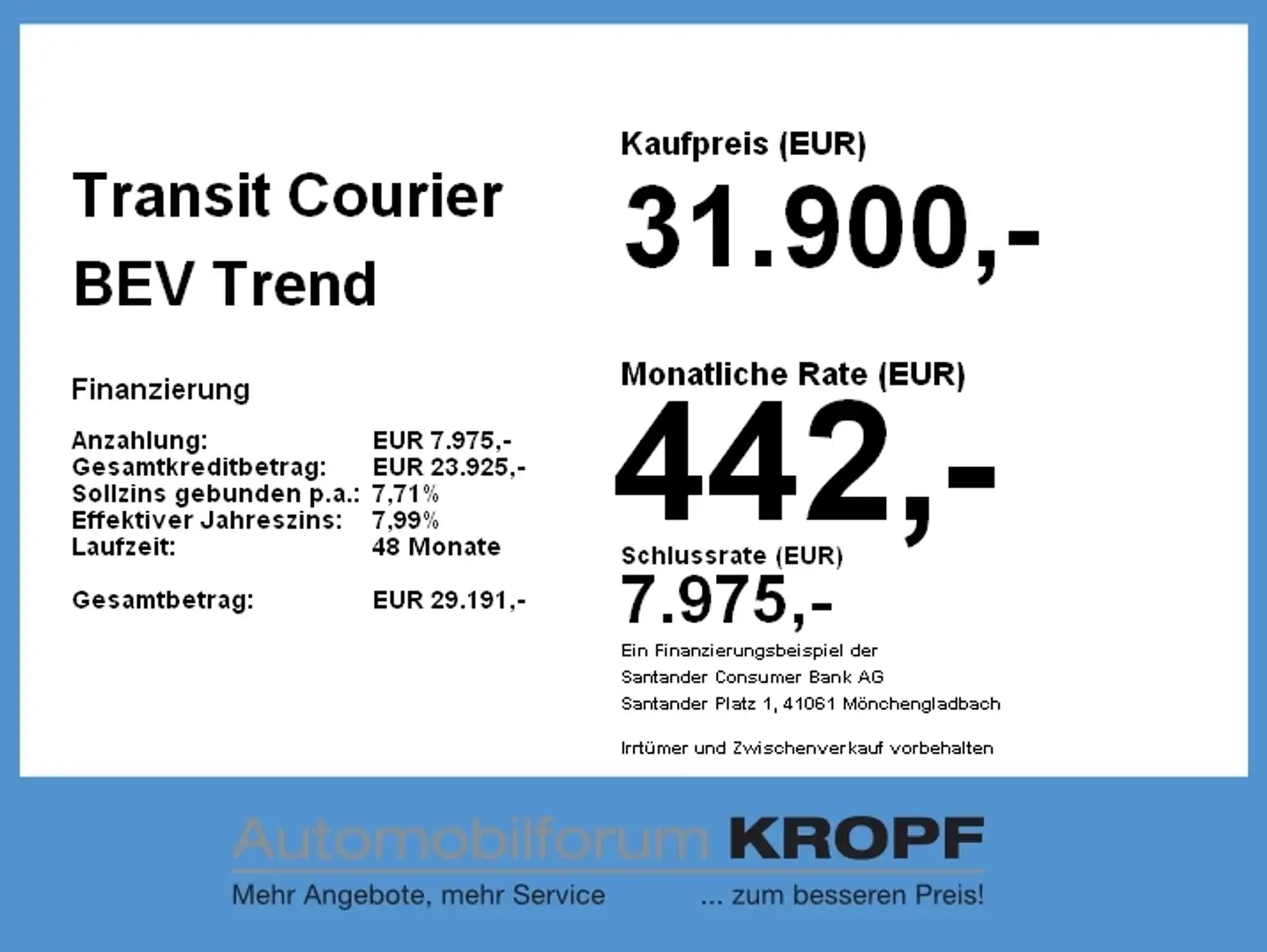 Ford Transit Courier BEV Trend Navi+Winterp.+Kam.+PDC Bianco - 2