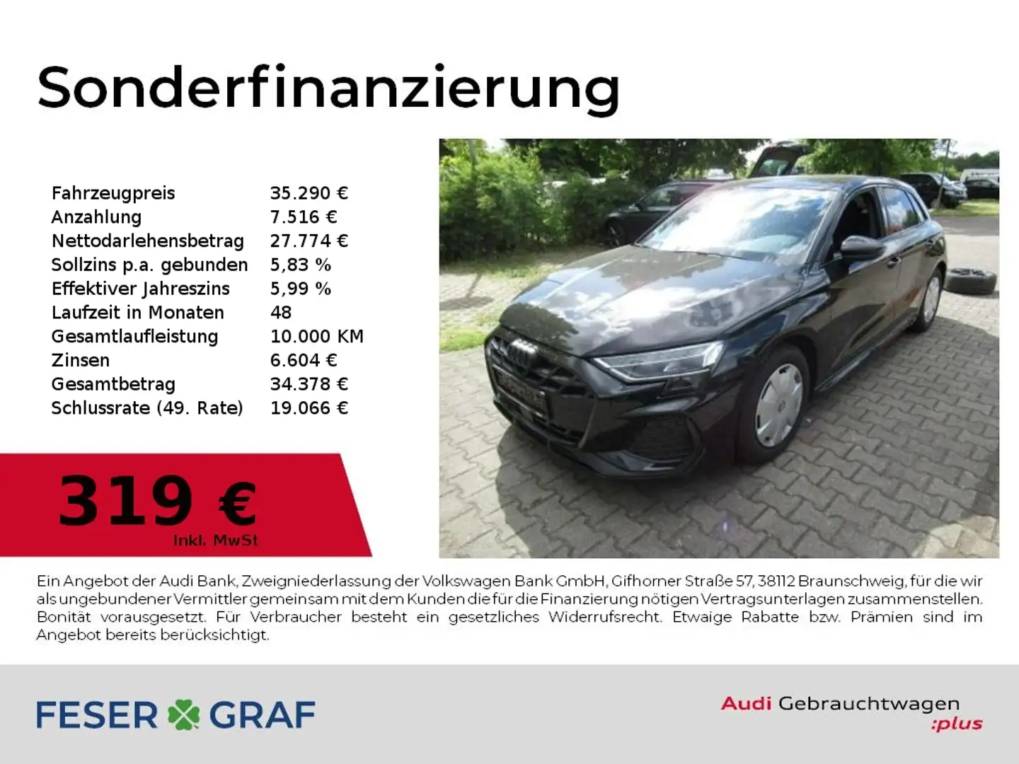 Audi A3 35TFSI S line LED/SHZ/Navi+/VC+/ACC/Kamera Schwarz - 1