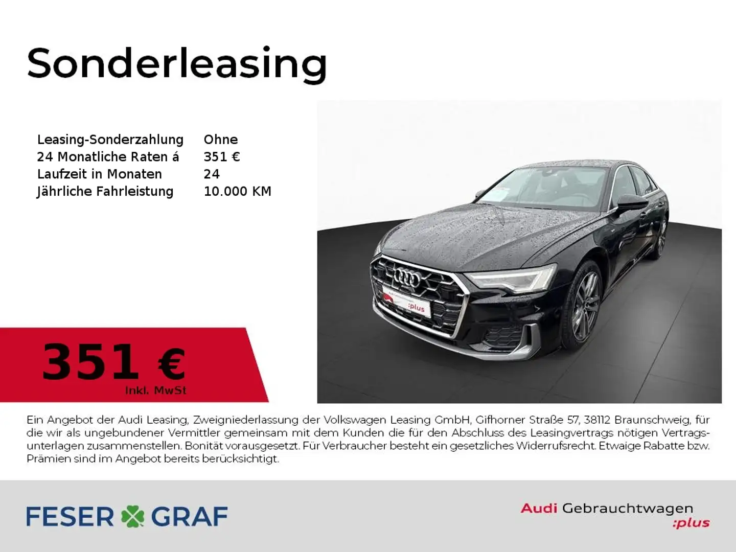 Audi A6 Lim. 45 TFSI qu. - S line - MATRIX - KAMERA Schwarz - 1