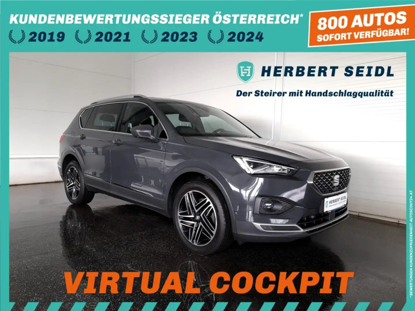 SEAT Tarraco XCELLENCE 4x4 2,0 TDI DSG *VOLL-LED / VIRTUELL / 19 ZOLL / NAVI / 360° KAMERA / ACC / KEYLESS* Grau - 1