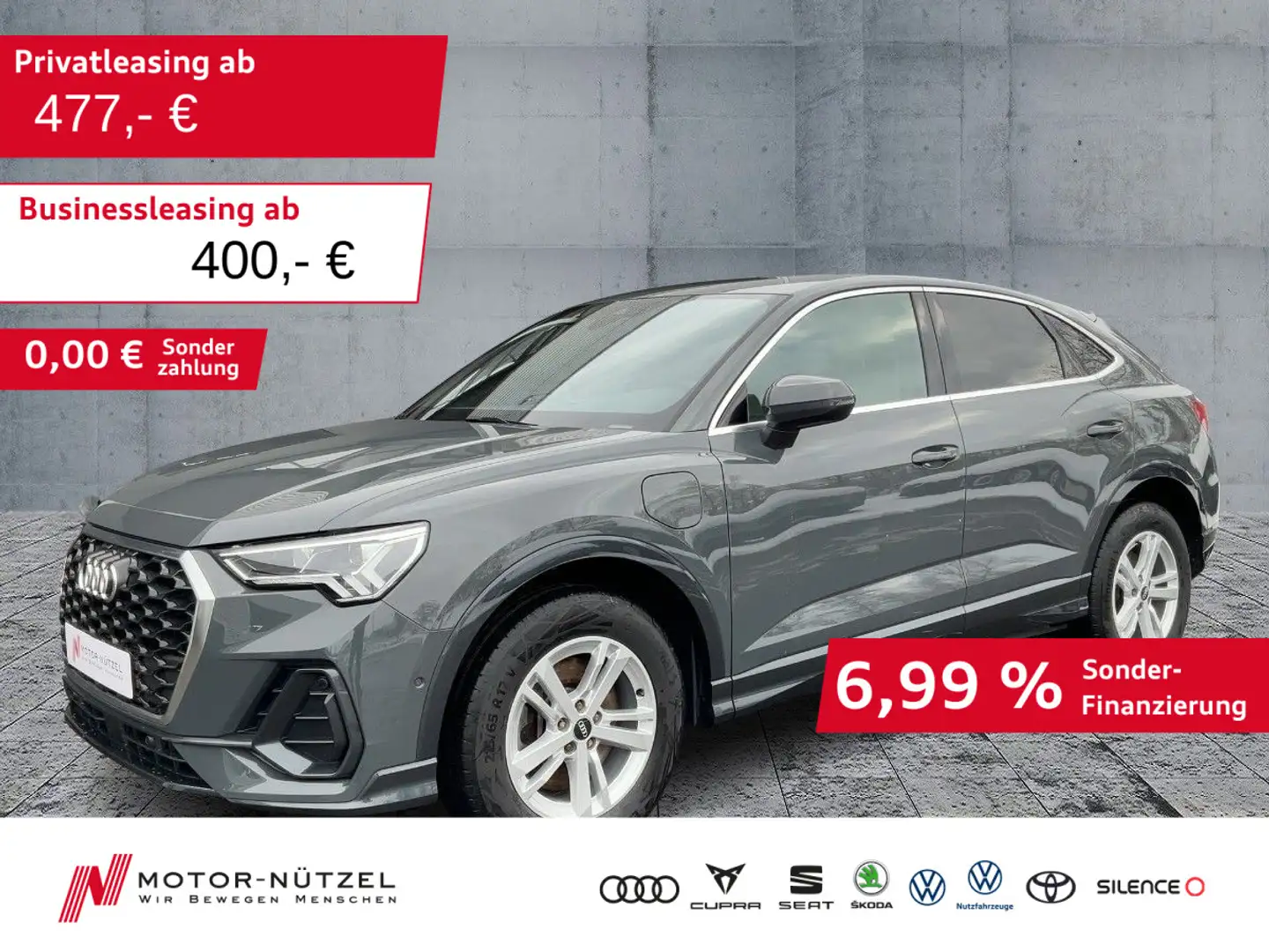Audi Q3 45 TFSI e  S-TR LED+NAV+RFK+ACC+SHZ Grau - 1