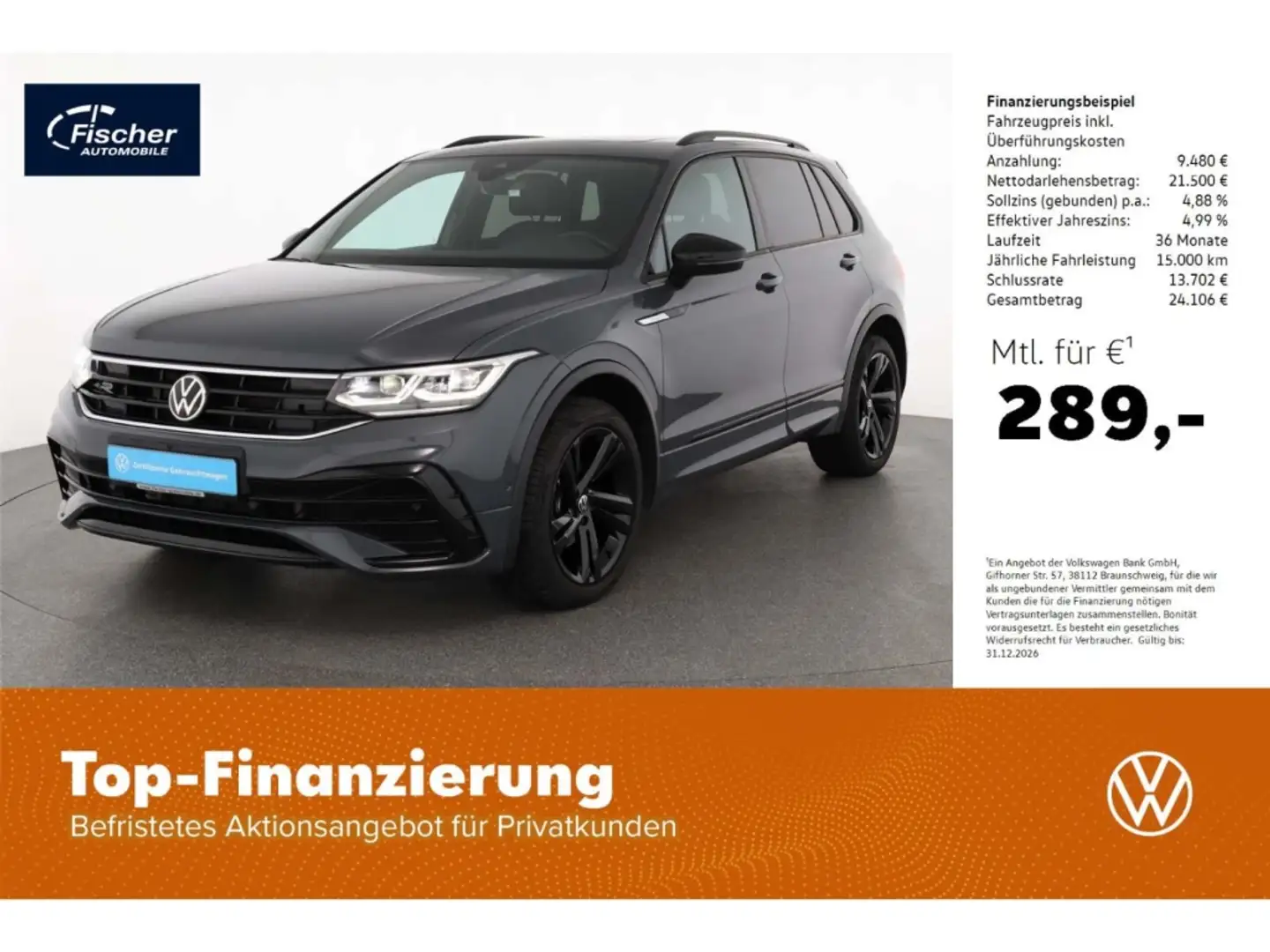 Volkswagen Tiguan 2.0 TDI 4Motion R-Line Black Style Grau - 1
