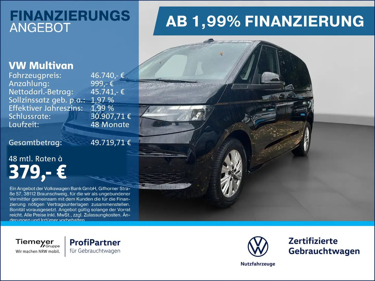 Volkswagen T7 Multivan T7 Multivan TDI 7-SITZE VIS-A VIS AHK ACC Schwarz - 1