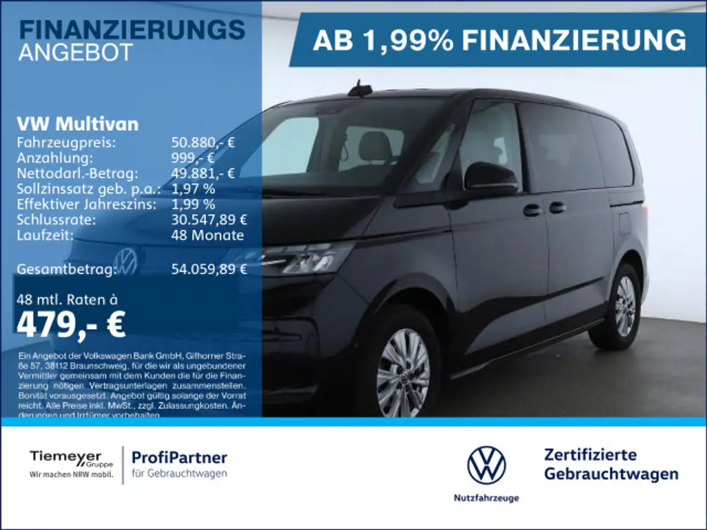 Volkswagen T7 Multivan T7 Multivan TDI 7-SITZE VIS-A VIS AHK ACC Schwarz - 1
