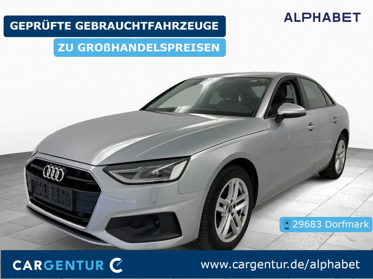 Audi A4 30 2.0 TDI Limousine AHK StHz BLIS HuD Silber - 1