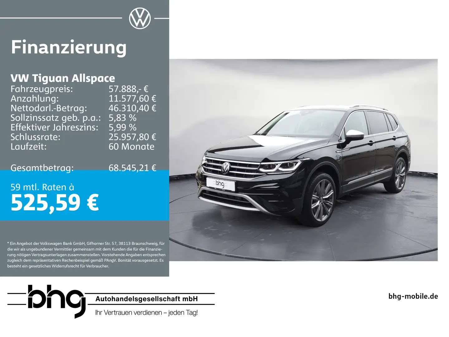 Volkswagen Tiguan Allspace Elegance 2,0 l TSI OPF 4MOTION Schwarz - 1