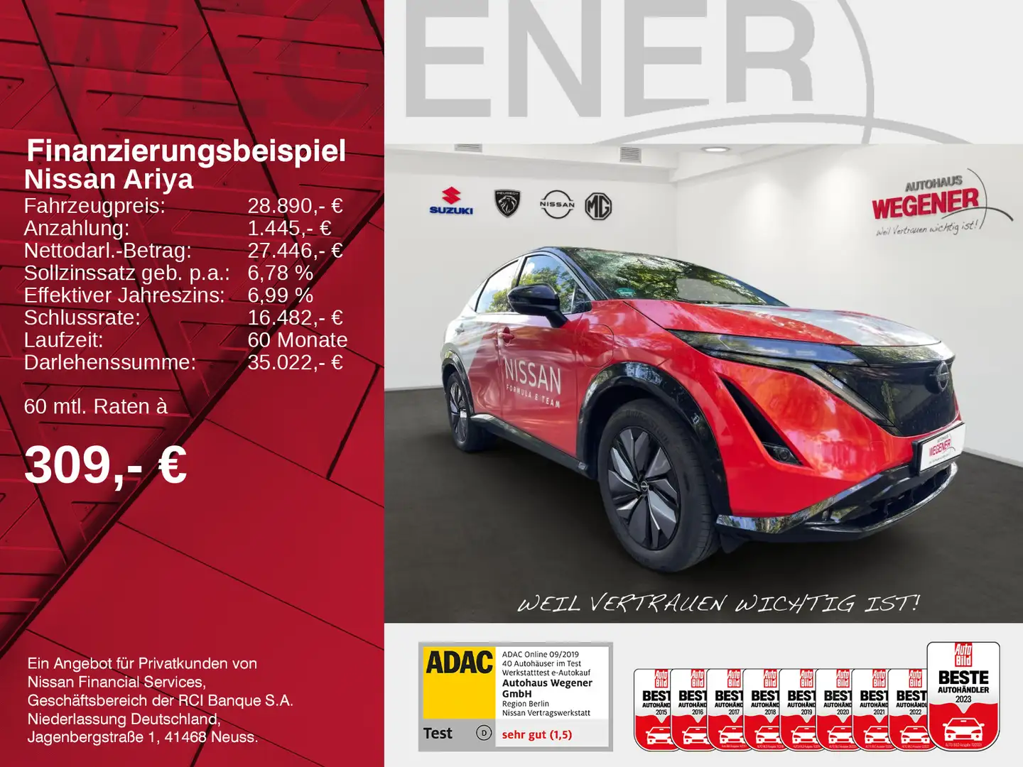 Nissan Ariya ARIYA 63kWh *Sitz- & Lenkradheizung*LED*Kamera* Grün - 2