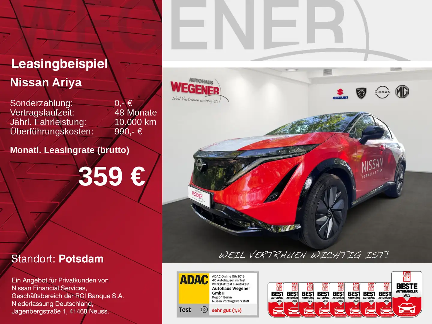 Nissan Ariya ARIYA 63kWh *Sitz- & Lenkradheizung*LED*Kamera* Grün - 1